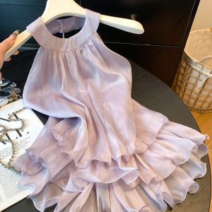 Women's Halter Cami Top Sleeveless Backless Summer Vacation Blouse