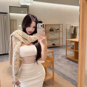 White Tulle Waist Bodycon Strapless Dress for Women
